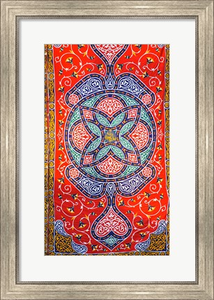 Framed Fabric hanging outside of a Mosque in Cairo, Egypt Print