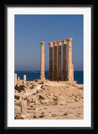 Framed Ancient Architecture with sea in the background, Sabratha Roman site, Libya Print