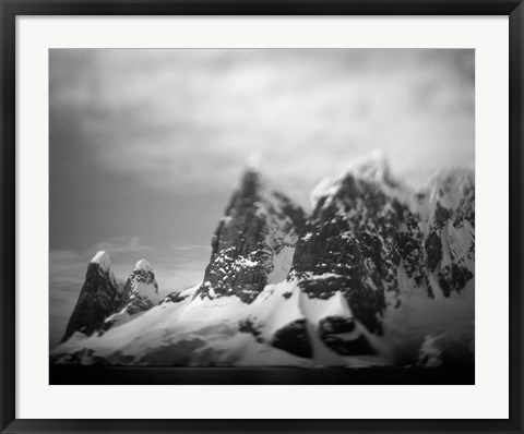 Framed Antarctica, Mountain peaks along Cape Renaud in Lemaire Channel. Print