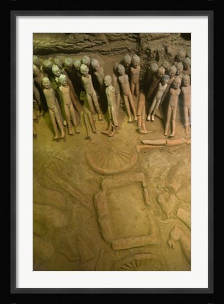 Framed Court eunuchs, terra cotta warriors, excavation, China Print