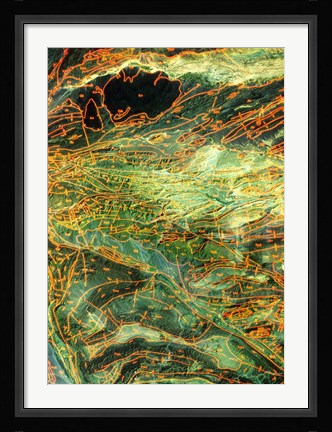 Framed Geological map, Museum of Natural Science, Texas Print