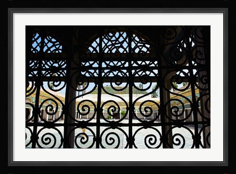 Framed Bahia Palace, Moorish Architecture, Marrakech, Morocco Print