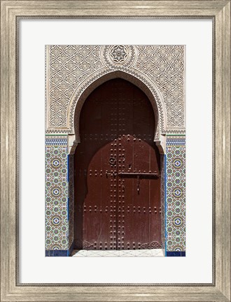 Framed Archway with Door in the Souk, Marrakech, Morocco Print