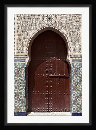 Framed Archway with Door in the Souk, Marrakech, Morocco Print