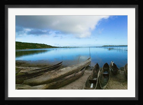 Framed Canoes on the beach, Antananarivo, Madagascar Print