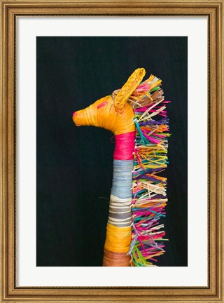 Framed Embroidered giraffe craft, Kenya Print