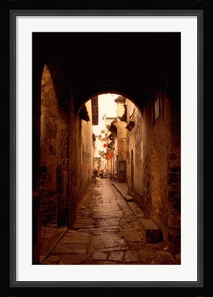 Framed Ancient Alleys in Huizhou-styled Residential Area, China Print