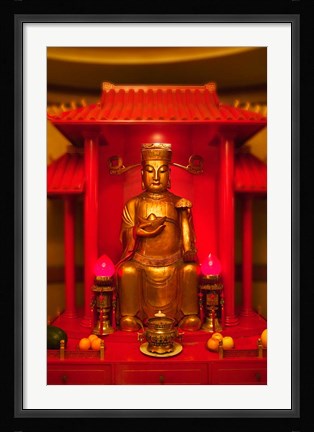 Framed God of General Guan Shrine in a Corporate Office, Shanghai, China Print