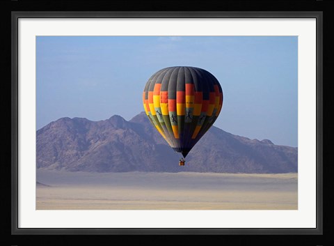 Framed Aerial view of Hot air balloon over Namib Desert, Sesriem, Namibia Print