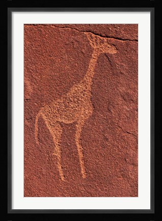 Framed Ancient rock etchings, Twyfelfontein, Damaraland, Namibia Print