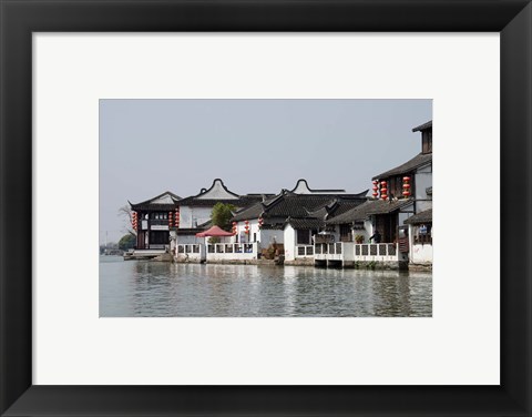 Framed China, Zhujiajiao village, riverfront homes Print