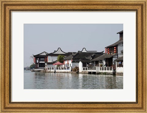 Framed China, Zhujiajiao village, riverfront homes Print