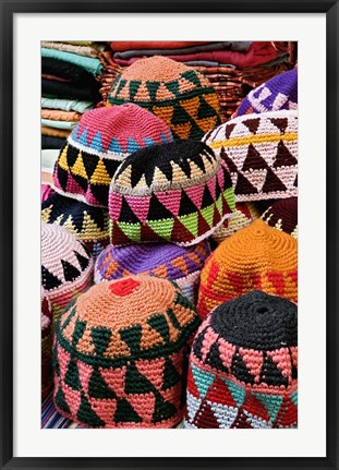 Framed Colorful Head Wear For Sale, Luxor, Egypt Print
