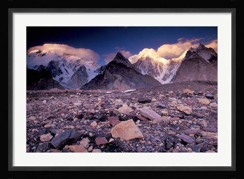 Framed Broad and Gasherbrun Peaks, Karakoram Range, Pakistan Print