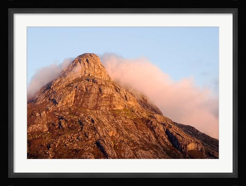 Framed Africa; Malawi; Mt Mulanje; Thuchila; View of rock peak Print