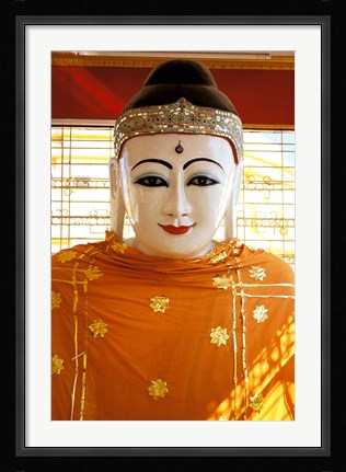 Framed Buddha Statue, Botataung Paya, Yangon, Myanmar Print