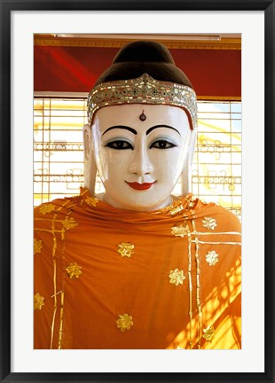 Framed Buddha Statue, Botataung Paya, Yangon, Myanmar Print