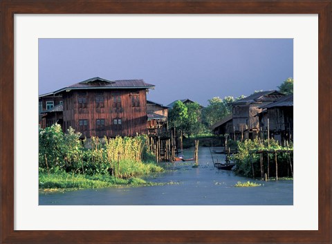 Framed Floating Village on Inle Lake, Myanmar Print