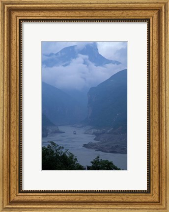 Framed Entrance to Qutang Gorge, Three Gorges, Yangtze River, China Print