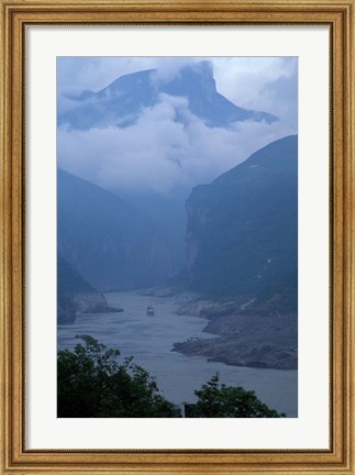 Framed Entrance to Qutang Gorge, Three Gorges, Yangtze River, China Print