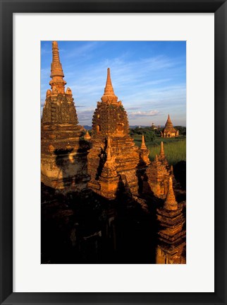 Framed Ancient Temples and Pagodas at Sunrise, Myanmar Print
