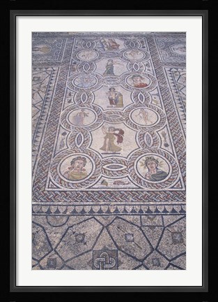Framed Abduction of Hylas Mosaic on Floor of an Ancient Roman Building, Morocco Print