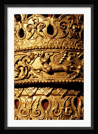 Framed Decorated Column, Sule Paya, Yangon, Myanmar Print