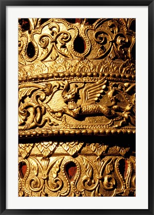 Framed Decorated Column, Sule Paya, Yangon, Myanmar Print