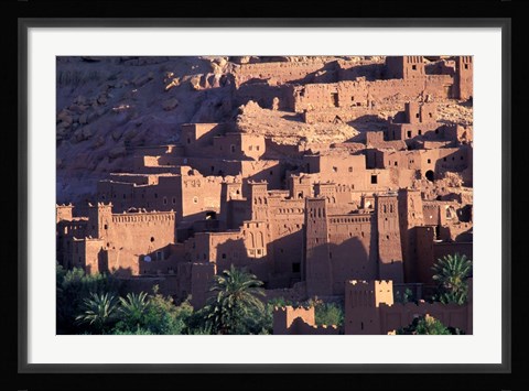 Framed Ait Benhaddou Ksour (Fortified Village) with Pise (Mud Brick) Houses, Morocco Print