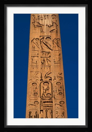 Framed Egypt, Temple of Luxor, Hieroglyphics, Obelisk of Ramesses II Print