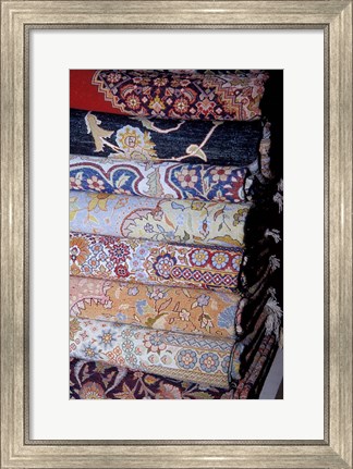 Framed Fine Wool Carpets at El Sultan Carpet School, Cairo, Egypt Print