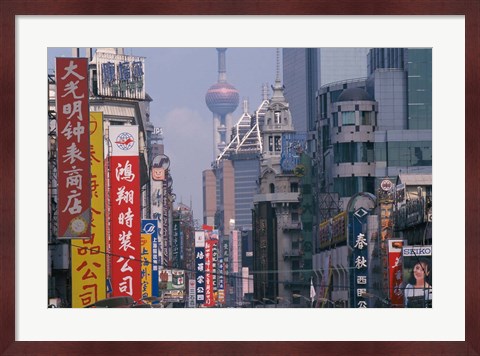 Framed Busy Nanjing Road, Shanghai, China Print