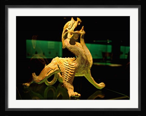Framed China, Shanghai, Bixie Mythical Beast Statue Print