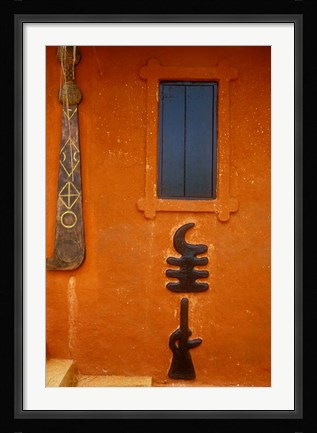 Framed Adinkra Symbols on Shrine to Nana Yaa Asantewaa, Ejisu, Ghana Print