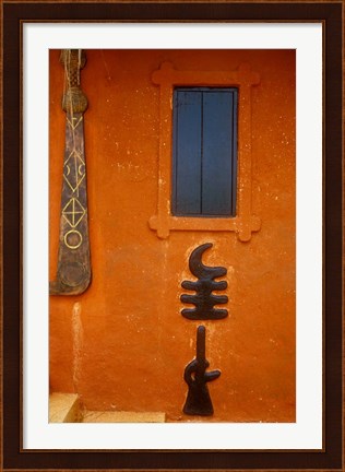 Framed Adinkra Symbols on Shrine to Nana Yaa Asantewaa, Ejisu, Ghana Print