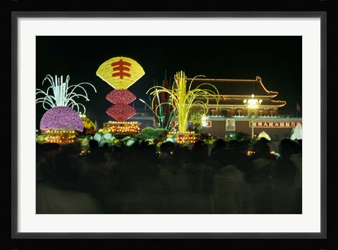 Framed Decoration Symbolizing Harvest in Tian An Men Square, Beijing, China Print