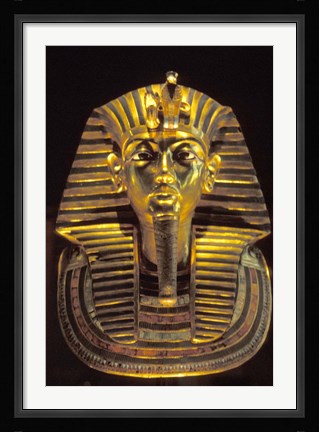 Framed Gold Death Mask, Cairo, Egypt Print