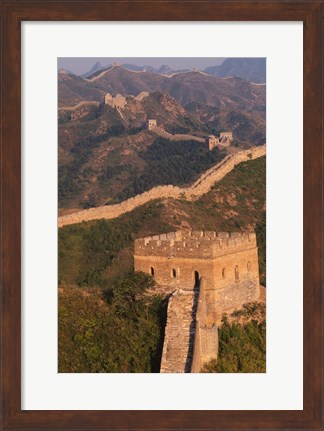 Framed Great Wall at Sunset, Jinshanling, China Print