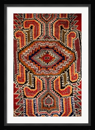 Framed Colorful Rug Artwork, Casablanca, Morocco Print