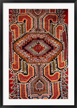 Framed Colorful Rug Artwork, Casablanca, Morocco Print
