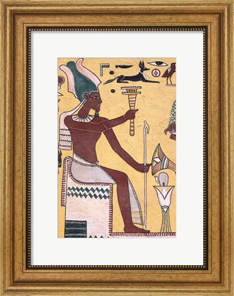 Framed History with Painting Artwork in Luxor, Egypt Print