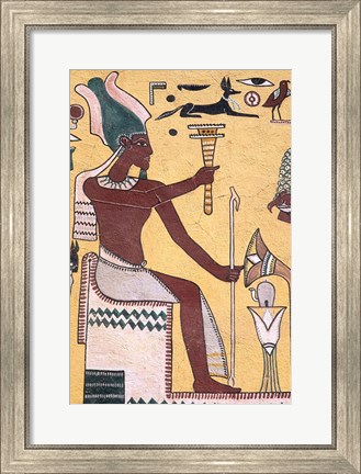 Framed History with Painting Artwork in Luxor, Egypt Print
