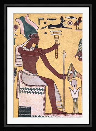 Framed History with Painting Artwork in Luxor, Egypt Print