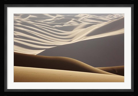 Framed Abstract of desert shapes, Badain Jaran Desert, Inner Mongolia, China Print