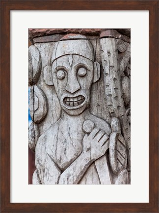 Framed Africa, Gabon, Libreville. Wood carving by Zepherin Lendogno. Print
