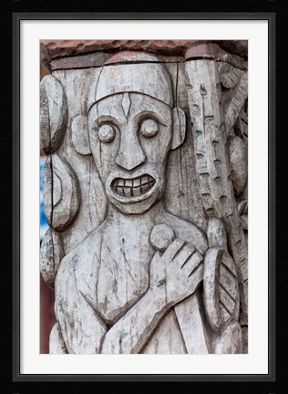 Framed Africa, Gabon, Libreville. Wood carving by Zepherin Lendogno. Print
