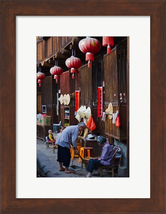 Framed Chengqi Tulou in Gaobei Tulou Cluster, UNESCO World Heritage site, Yongding, Fujian, China Print