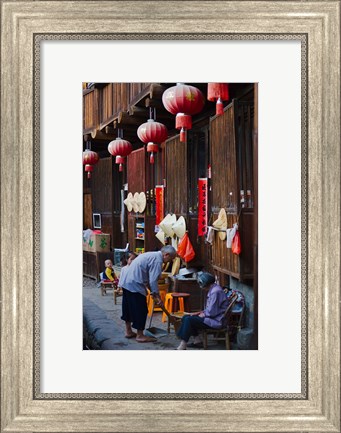 Framed Chengqi Tulou in Gaobei Tulou Cluster, UNESCO World Heritage site, Yongding, Fujian, China Print