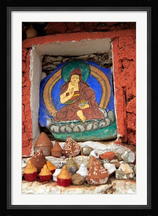 Framed Clay Stupas, Paro, Bhutan Print