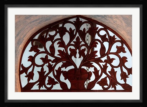 Framed Traditional carved door, Stone Town, Zanzibar, Tanzania Print